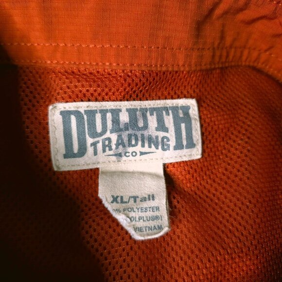 Duluth Trading Co Orange Button-Up Short Sleeve Vented Shirt XLT Tall - Picture 4 of 4